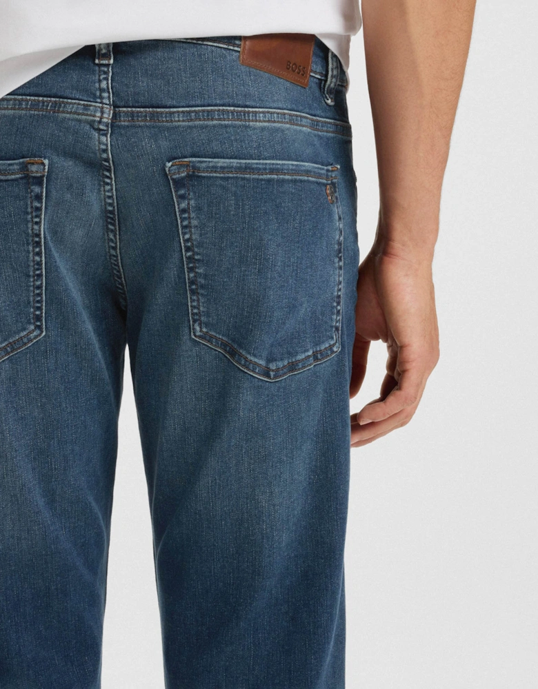 BOSS Orange Re.Maine Mens Regular-Fit Jeans in Super-Stretch Denim - Navy 411