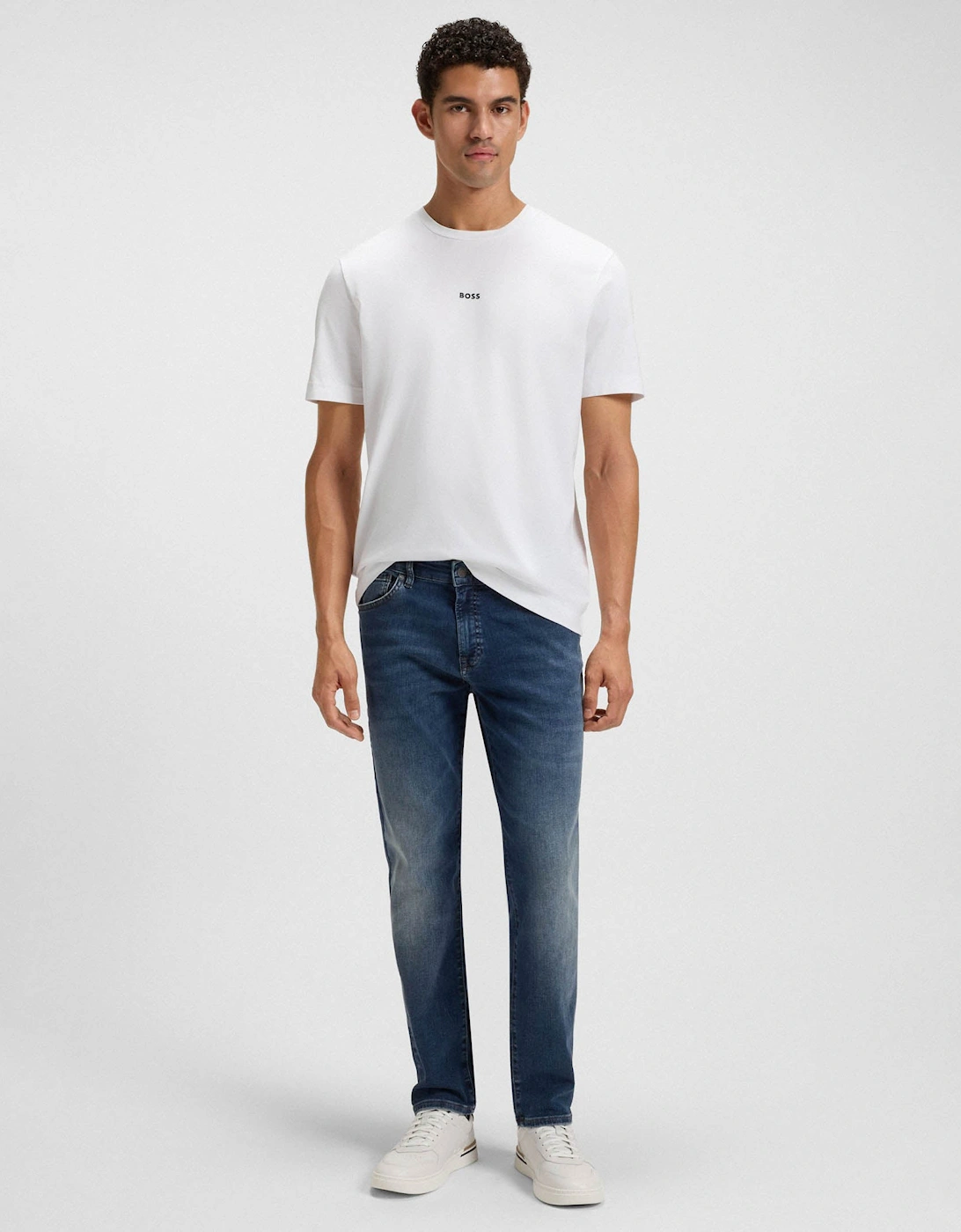 BOSS Orange Re.Maine Mens Regular-Fit Jeans in Super-Stretch Denim - Navy 411