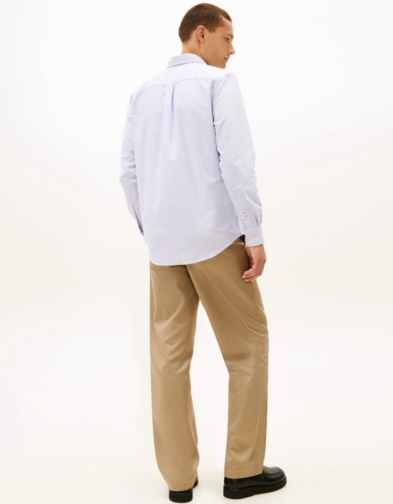 Heritage Oxford Stripe Mens Shirt - Royal Blue/White