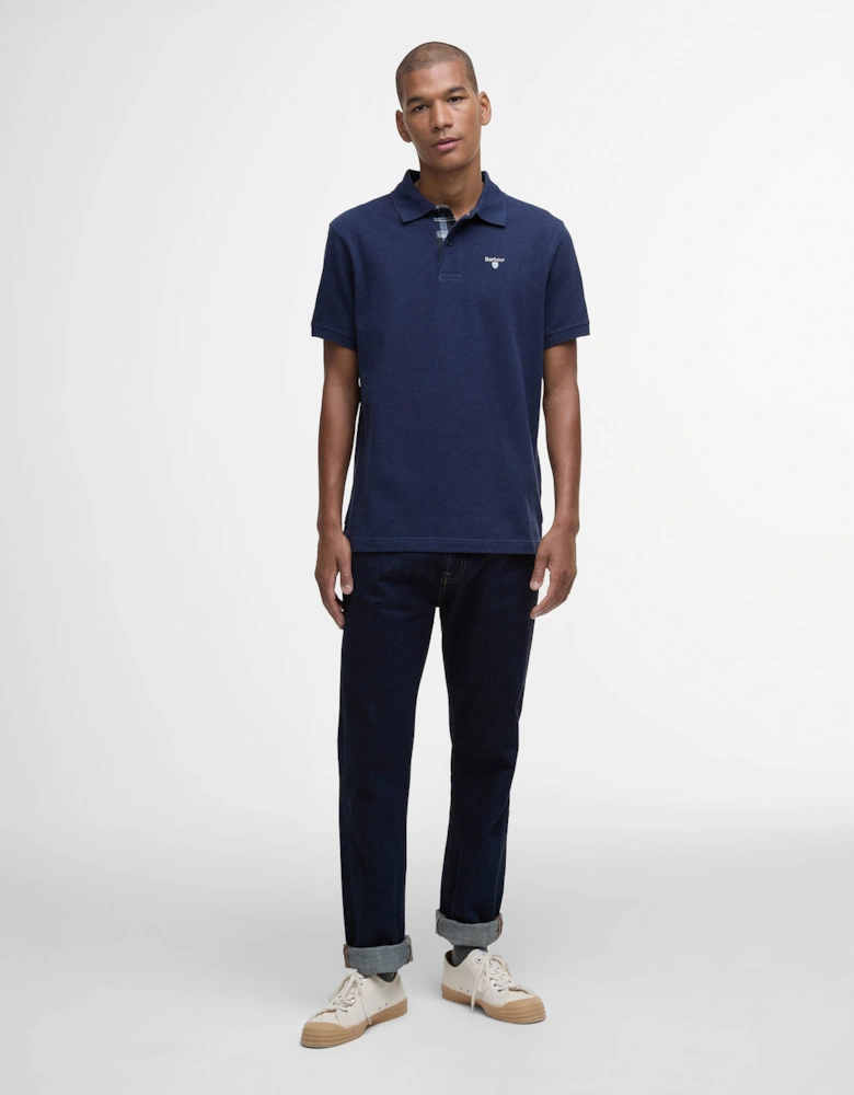Tartan Pique Mens Polo - Inky Marl