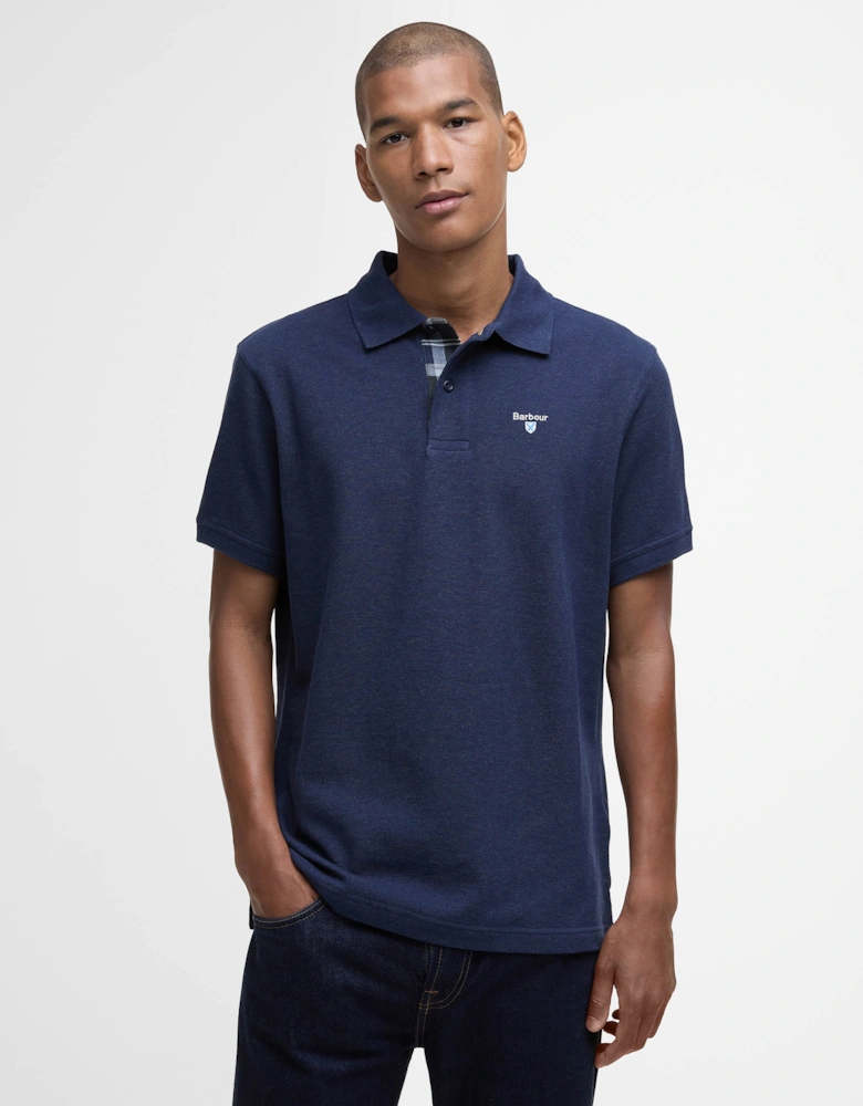 Tartan Pique Mens Polo - Inky Marl