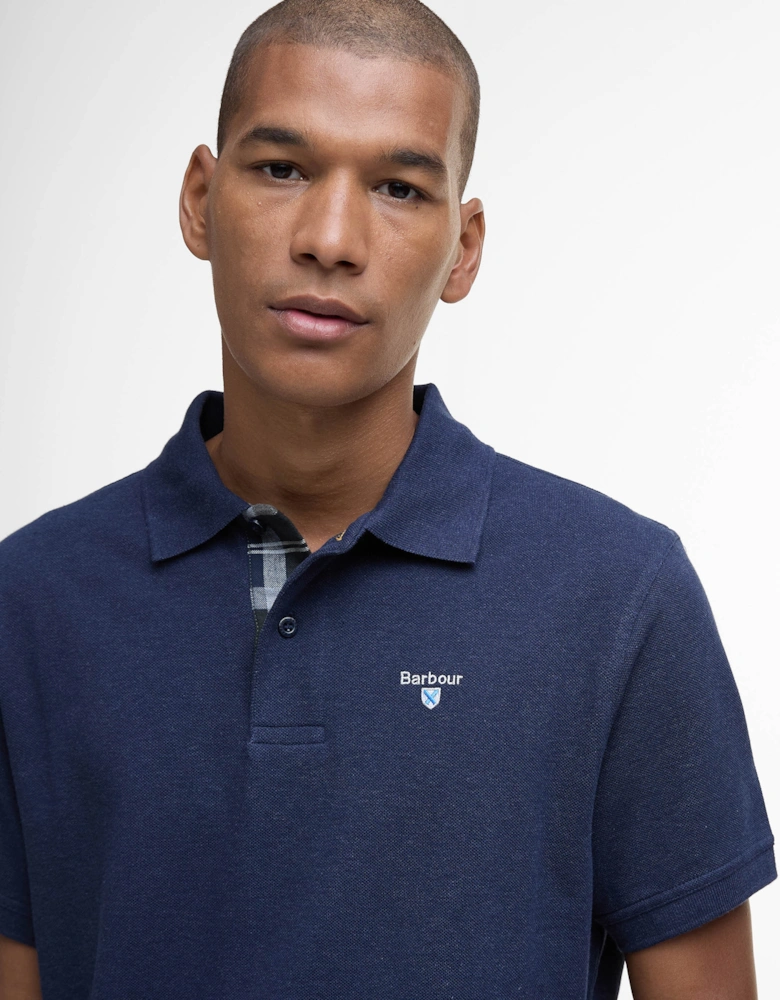 Tartan Pique Mens Polo - Inky Marl