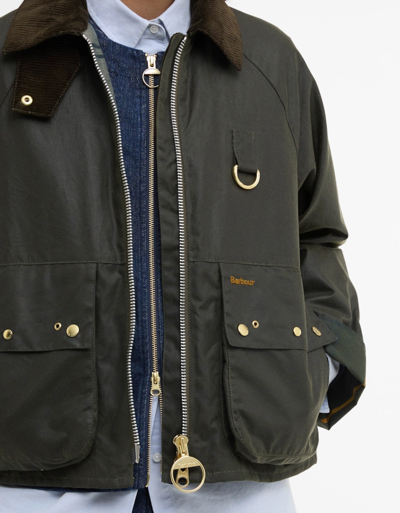 Kearton Womens Wax Jacket - Archive Olive/Ancient Tartan