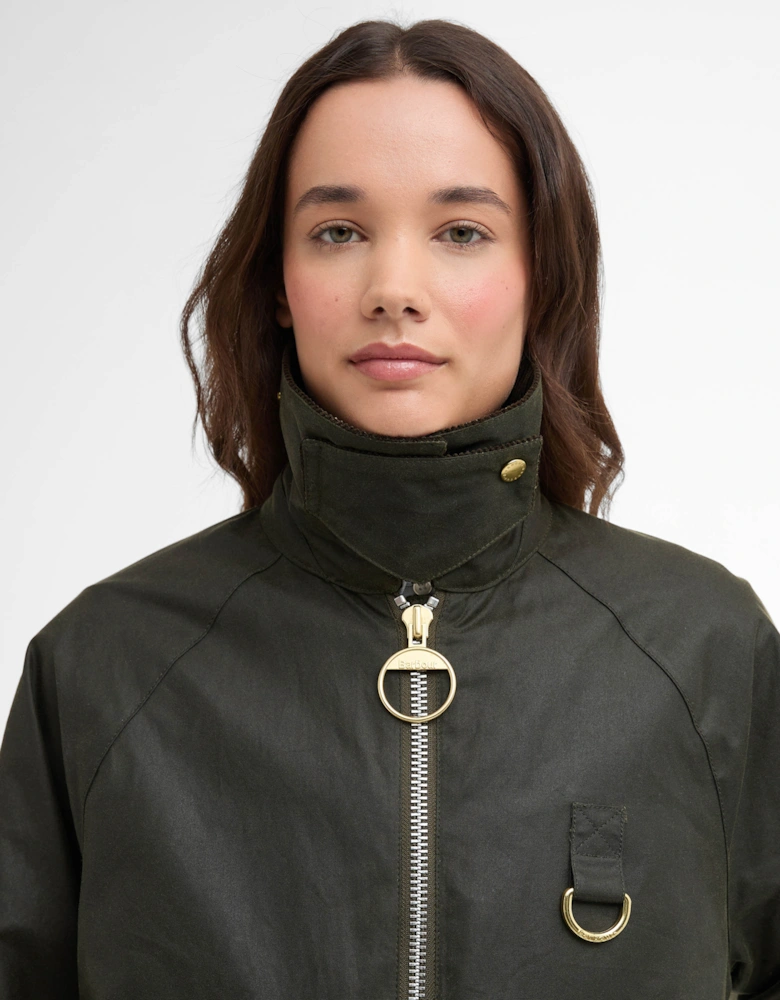 Kearton Womens Wax Jacket - Archive Olive/Ancient Tartan