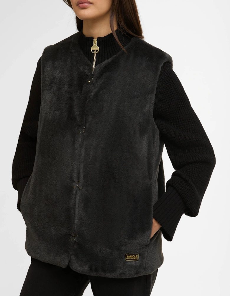 Milan Womens Fur Gilet - Black