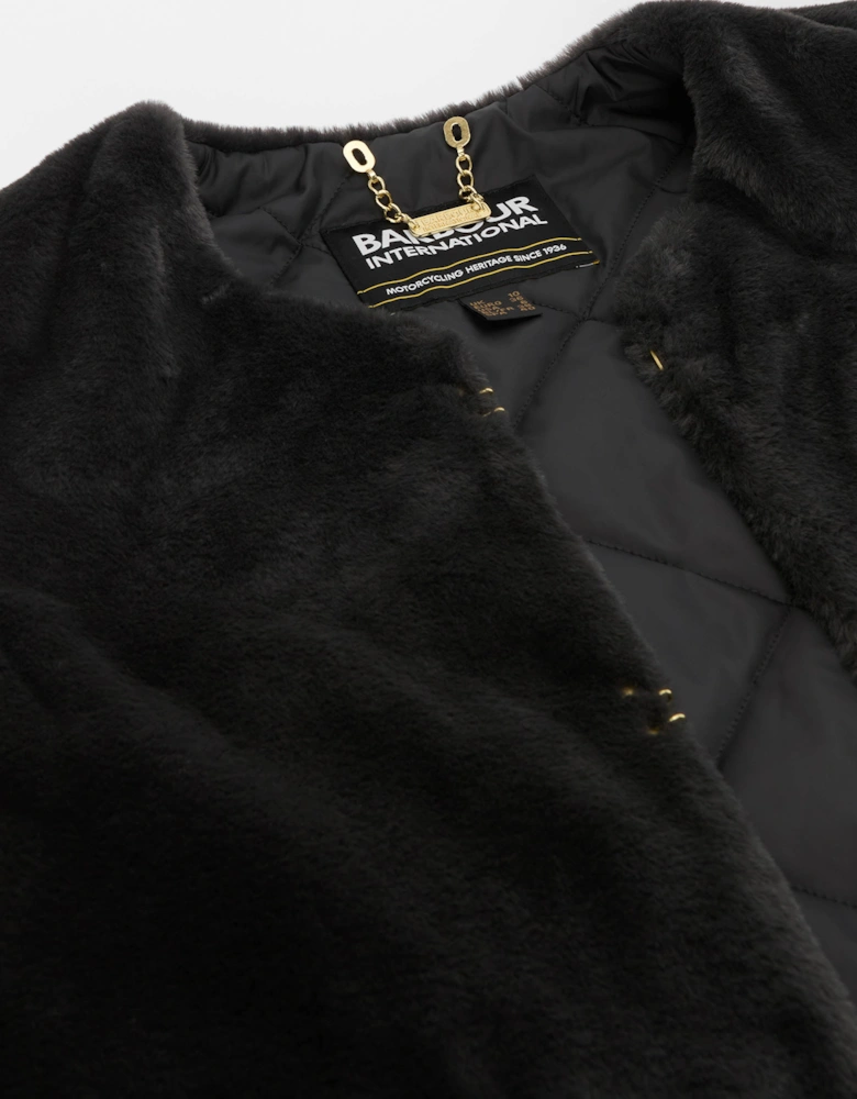 Milan Womens Fur Gilet - Black