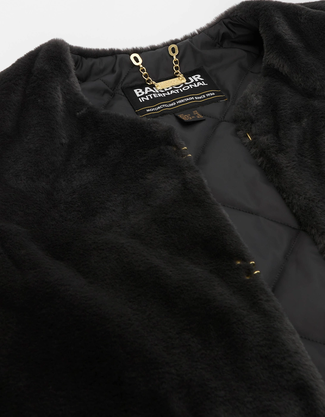 Milan Womens Fur Gilet - Black