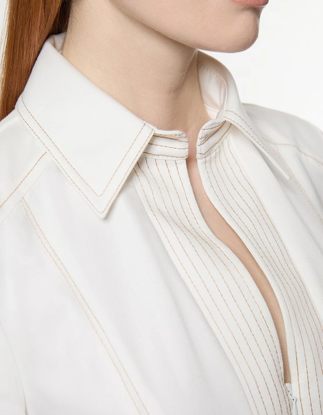 Tailored Denim Full Skirted Midi Shirt Dress