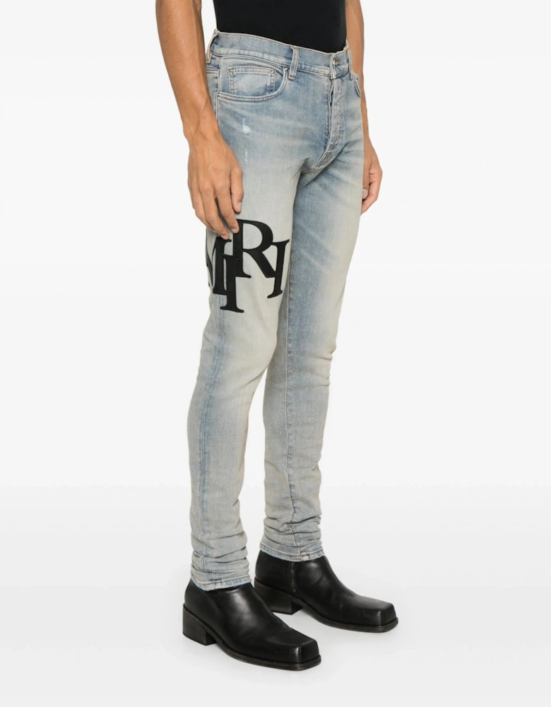 STAGGERED LOGO SKINNY JEAN