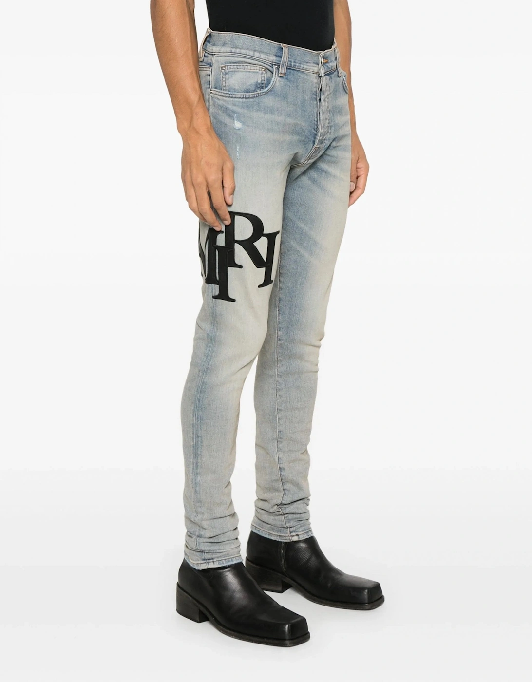 STAGGERED LOGO SKINNY JEAN