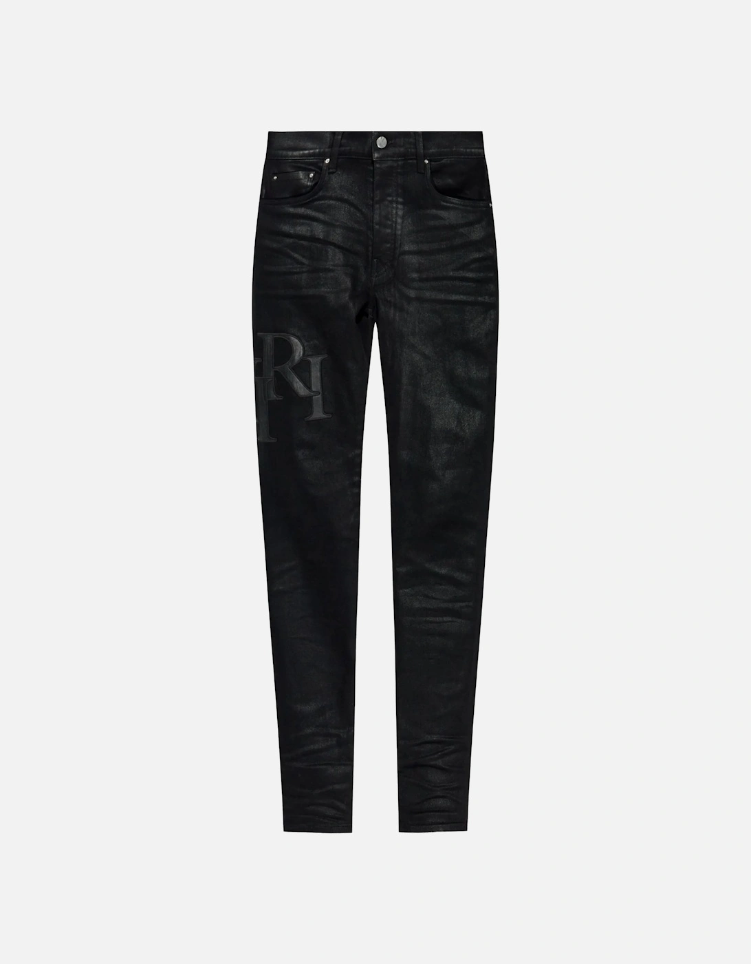 WAXED STAGGERED LOGO SKINNY JEAN, 6 of 5