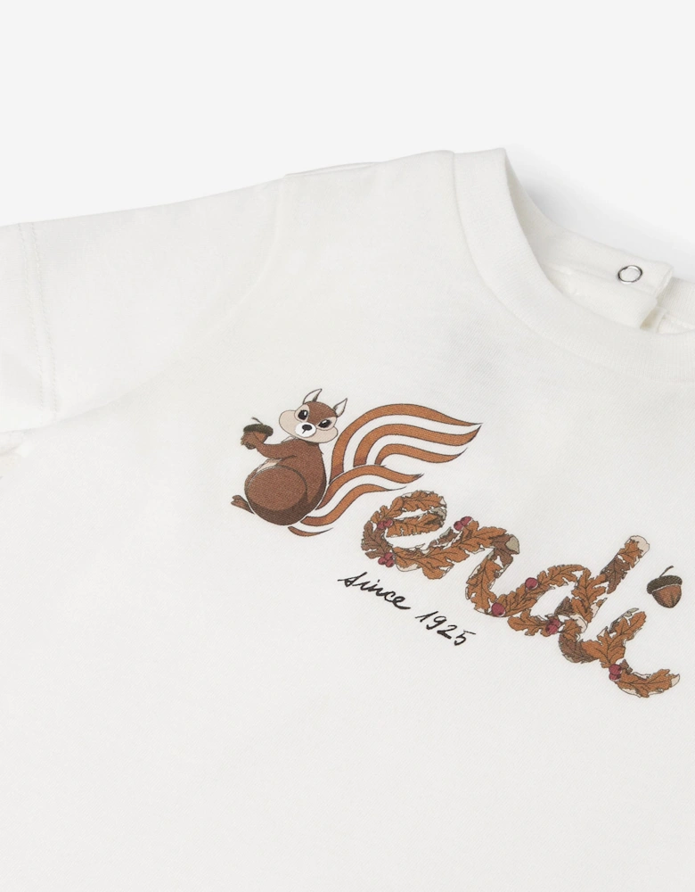 Baby Squirrel Logo T-Shirt in White