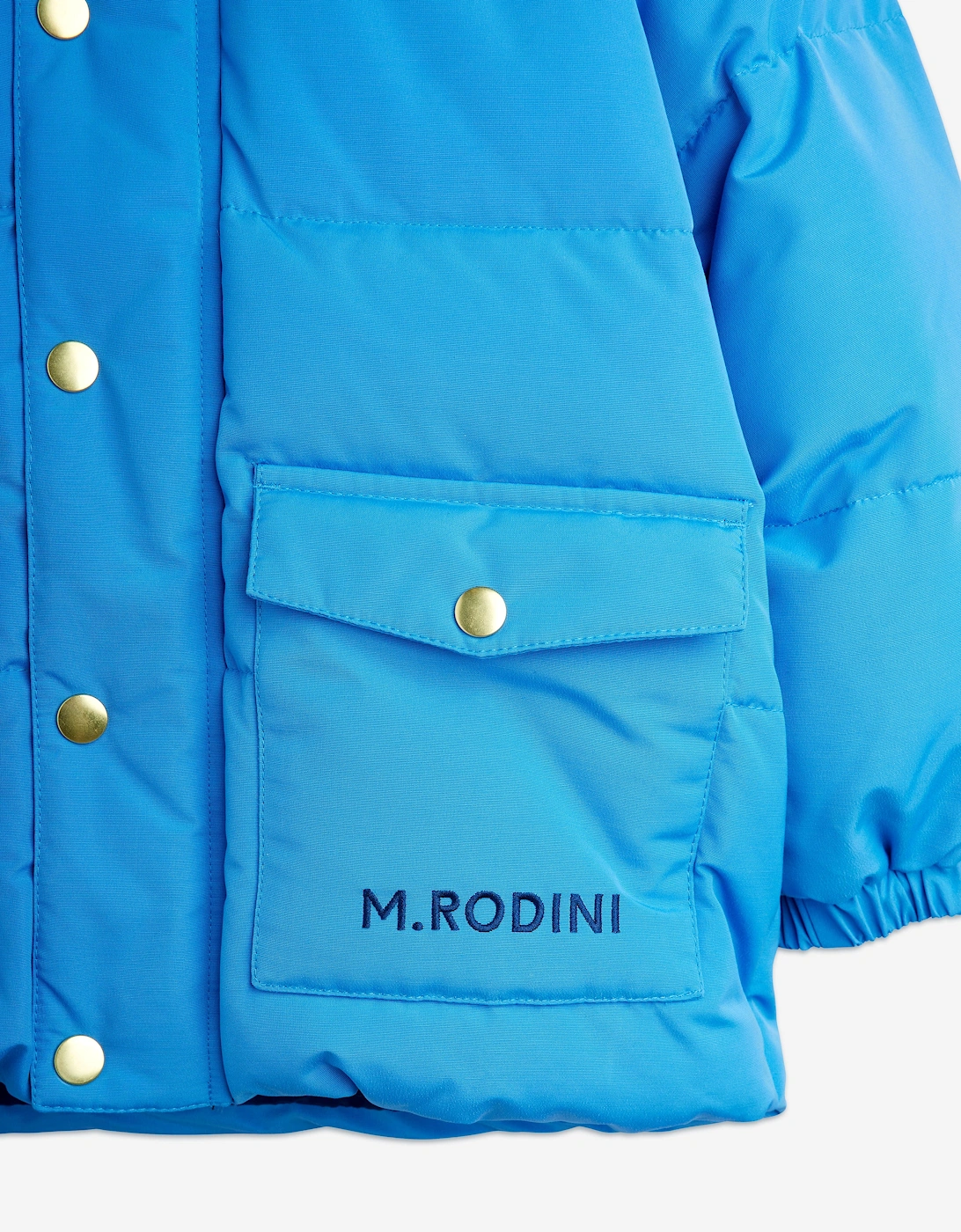 Kids Solid Heavy Puffer Jacket in Blue