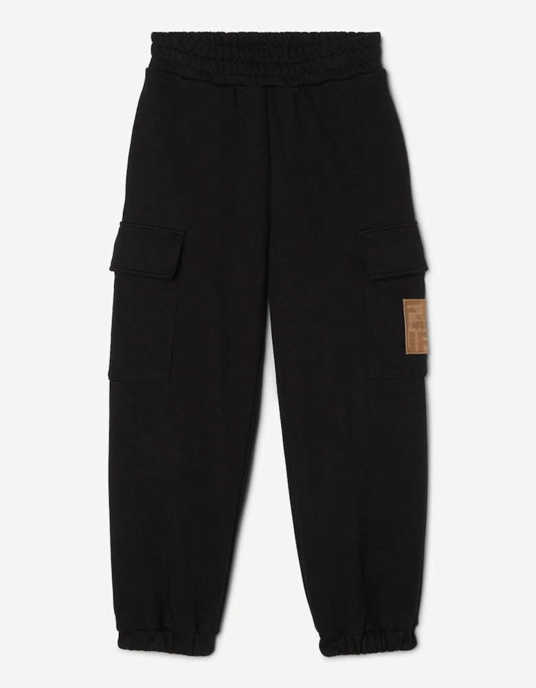 Kids Cargo Joggers in Black
