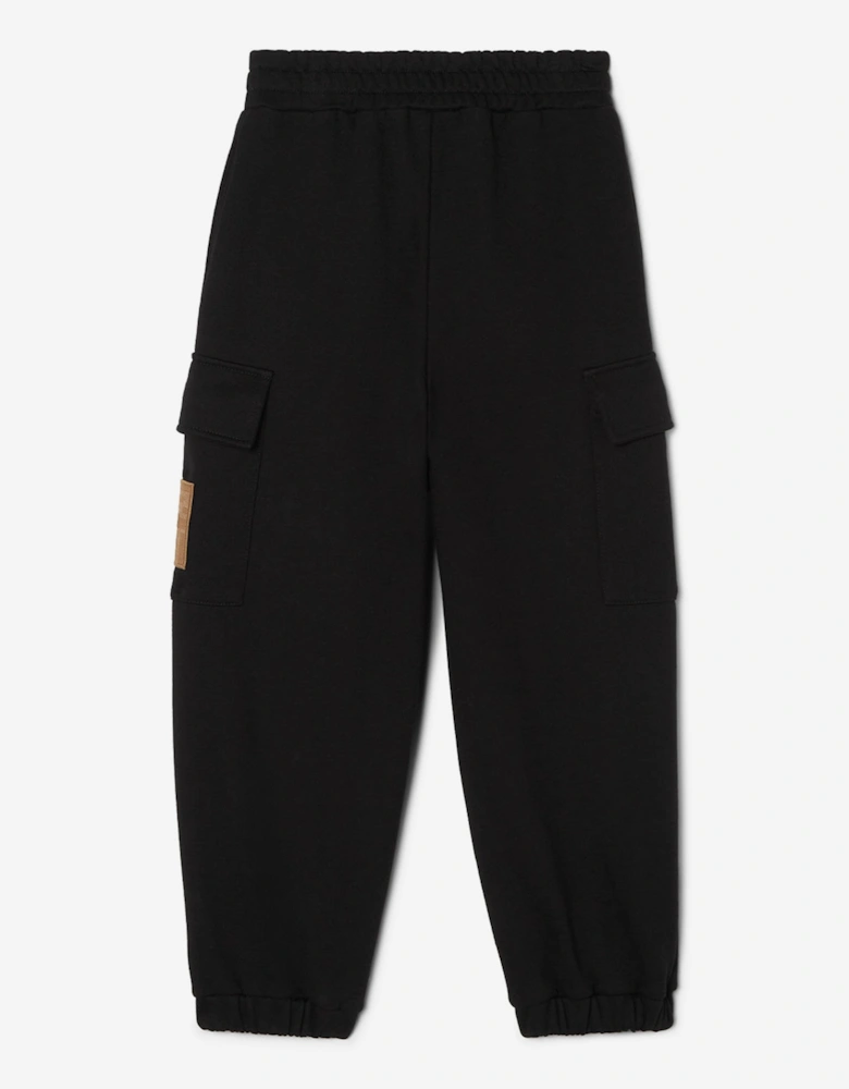 Kids Cargo Joggers in Black