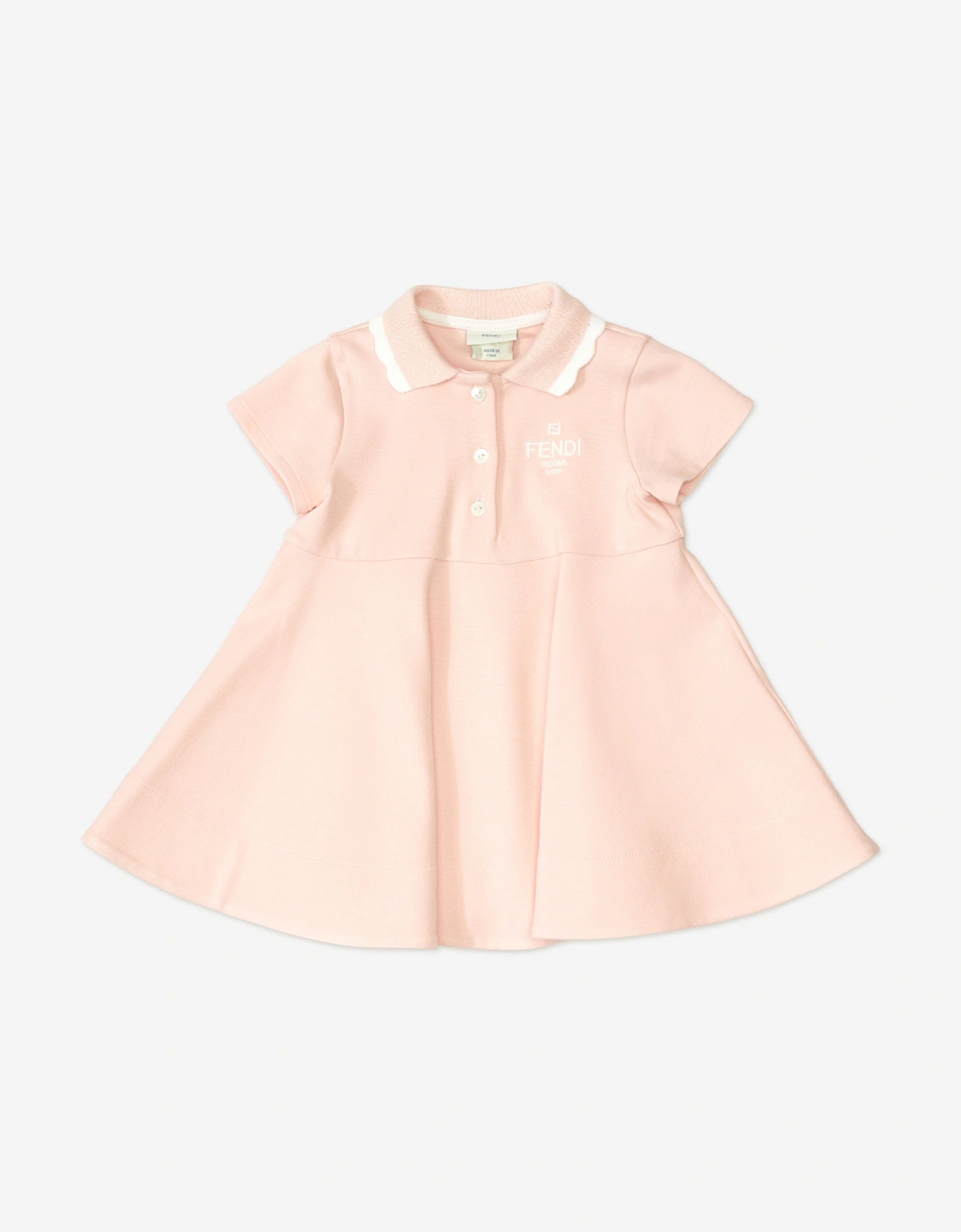 Fendi Girls Pink Baby Logo Polo Dress In - : 12-18 Months 18 Mths Kids