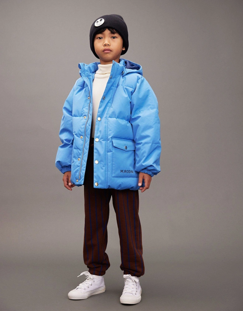 Kids Solid Heavy Puffer Jacket in Blue