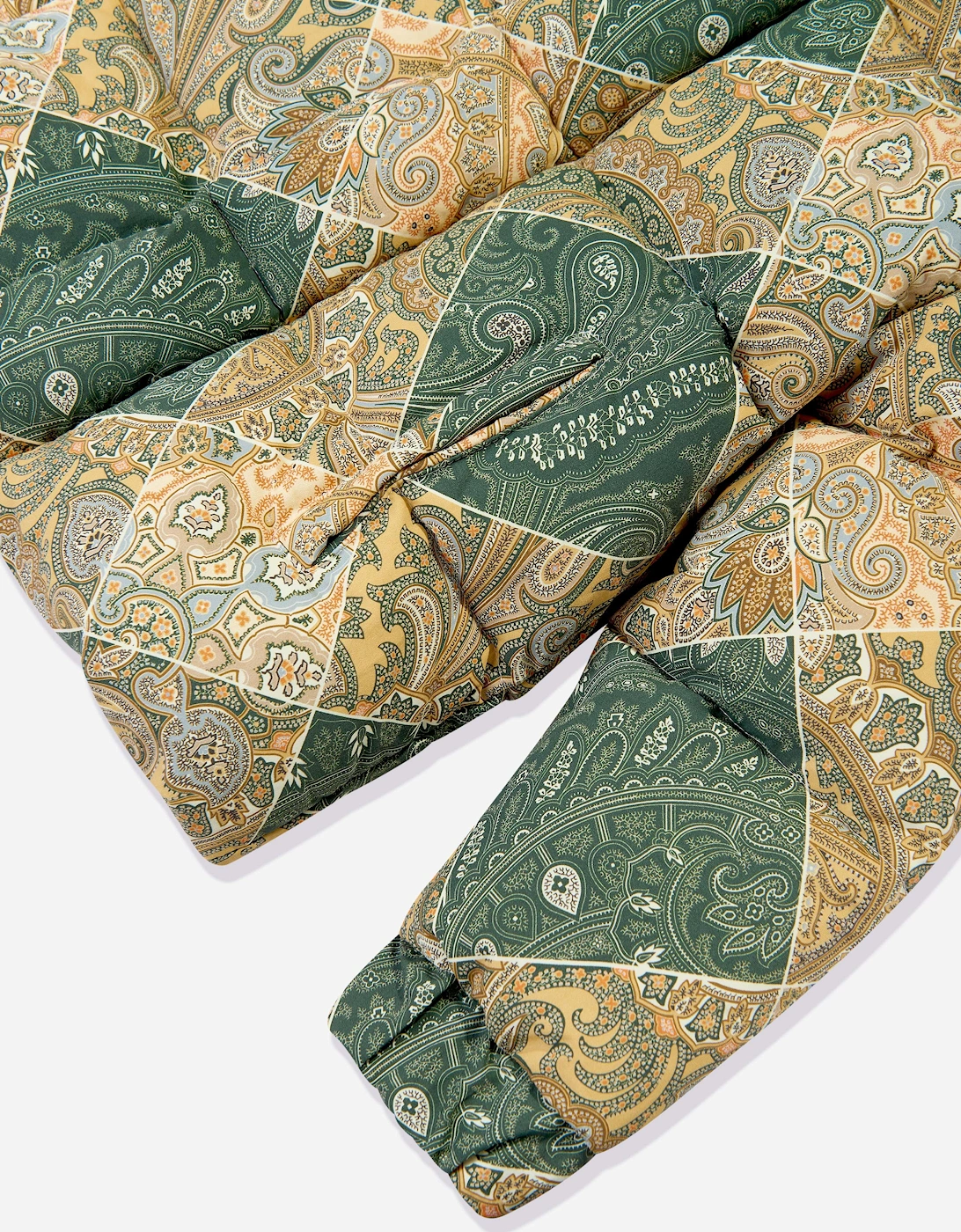 Boys Paisley Puffer Jacket in Green