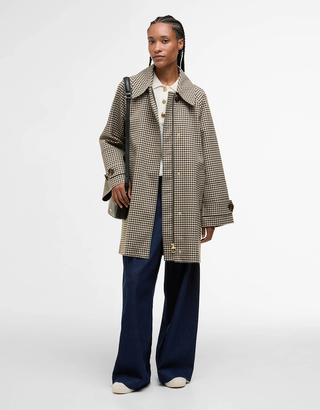 Kennedy Check Womens Showerproof Jacket - Sage Houndstooth/Mist