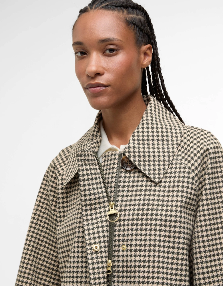 Kennedy Check Womens Showerproof Jacket - Sage Houndstooth/Mist