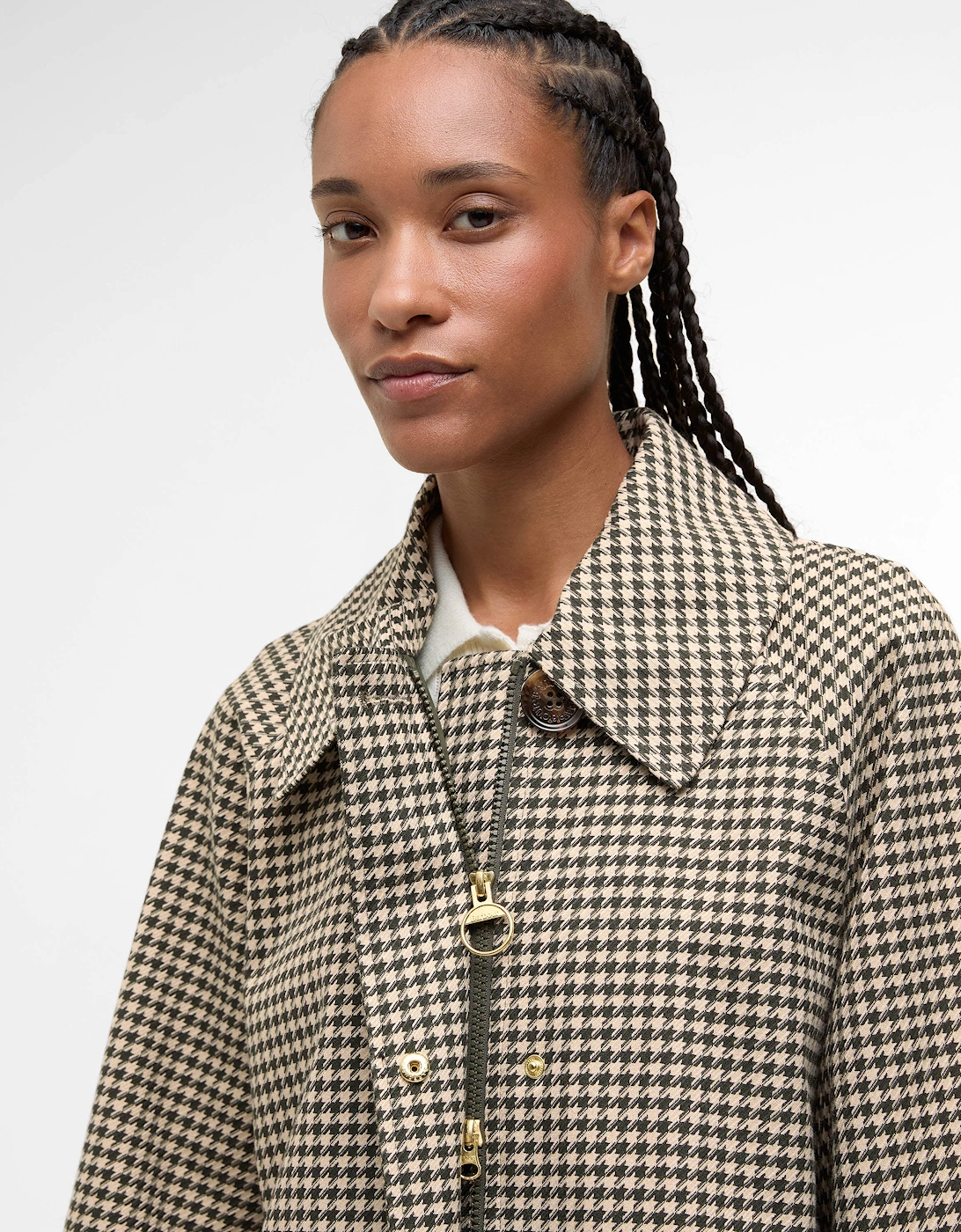 Kennedy Check Womens Showerproof Jacket - Sage Houndstooth/Mist