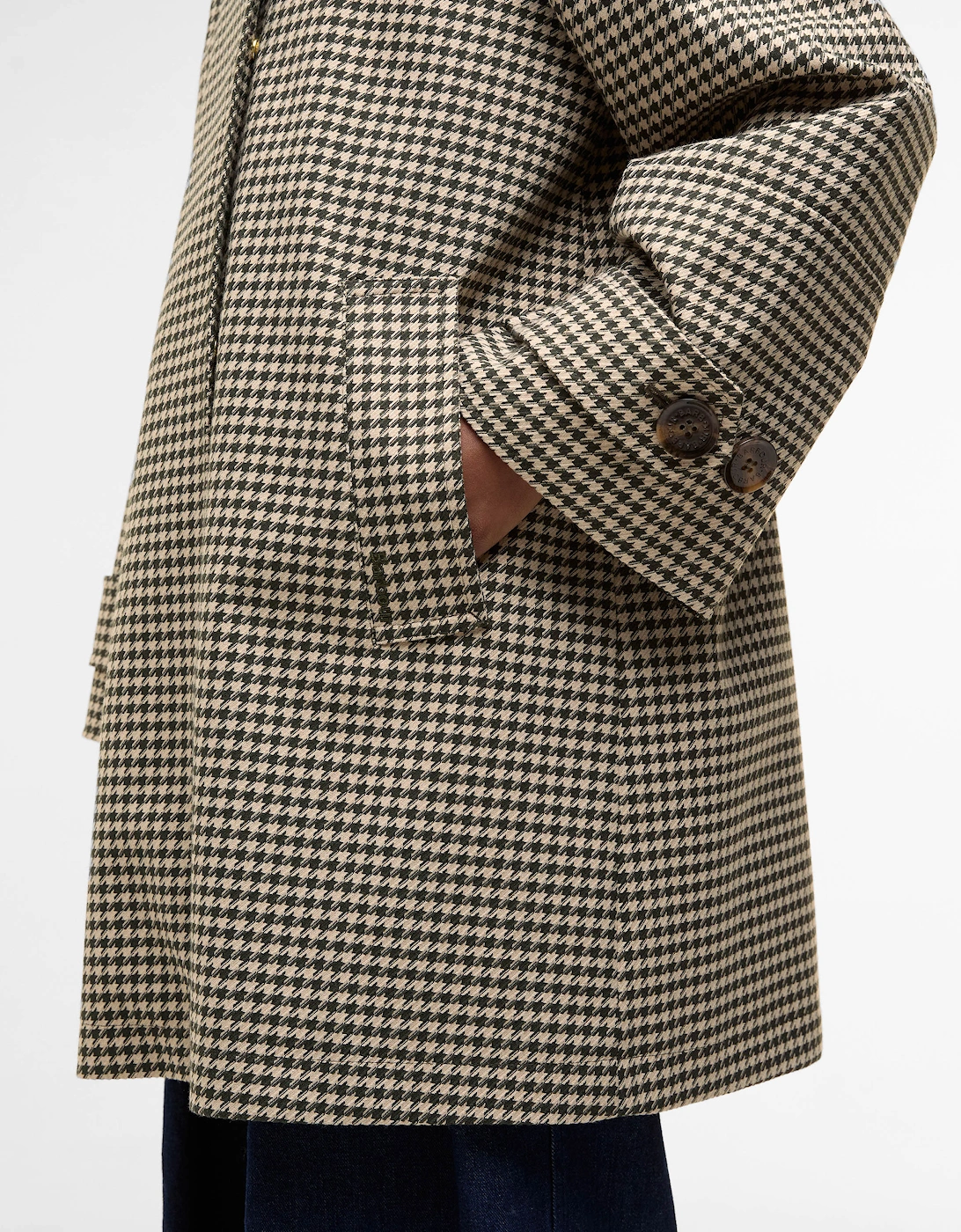 Kennedy Check Womens Showerproof Jacket - Sage Houndstooth/Mist
