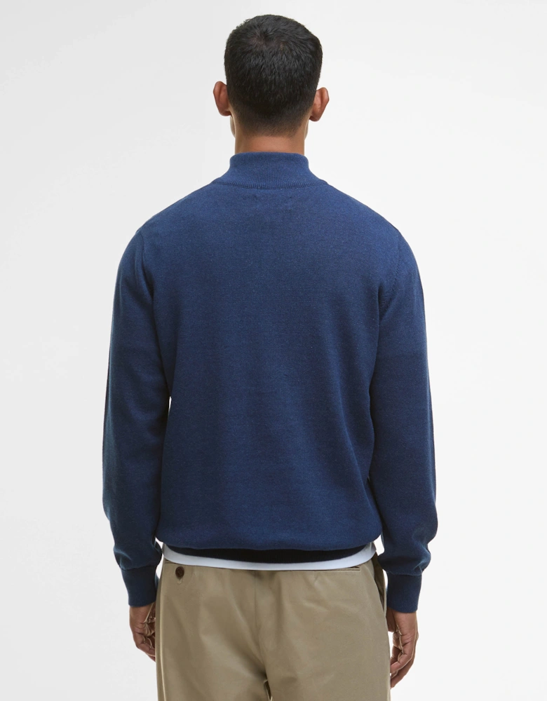 Cotton Mens Half Zip Jumper - Inky Marl