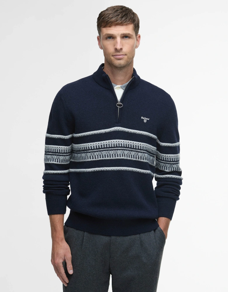 Kepwick Mens Half Zip Jumper - Navy