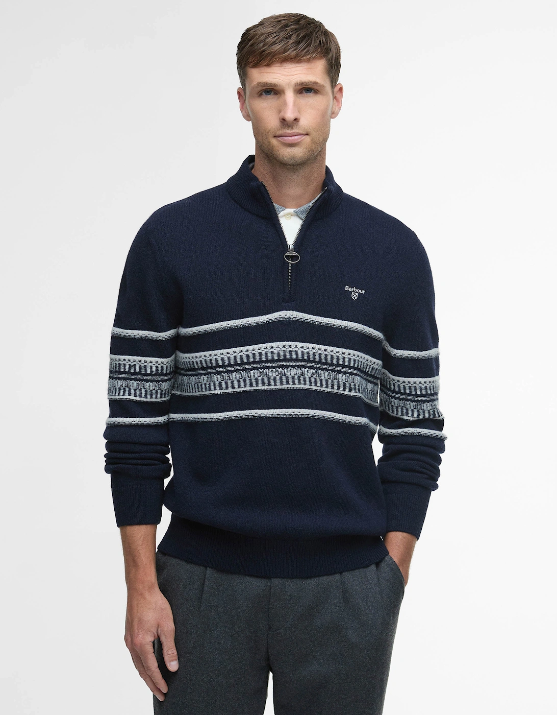 Kepwick Mens Half Zip Jumper - Navy, 6 of 5