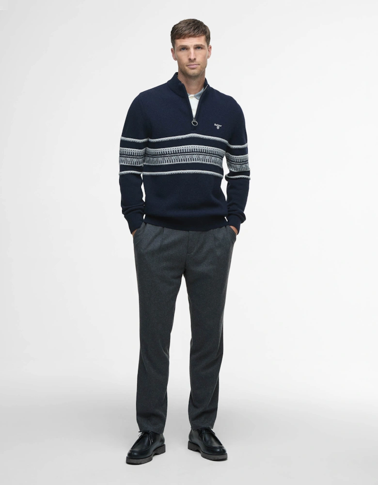 Kepwick Mens Half Zip Jumper - Navy