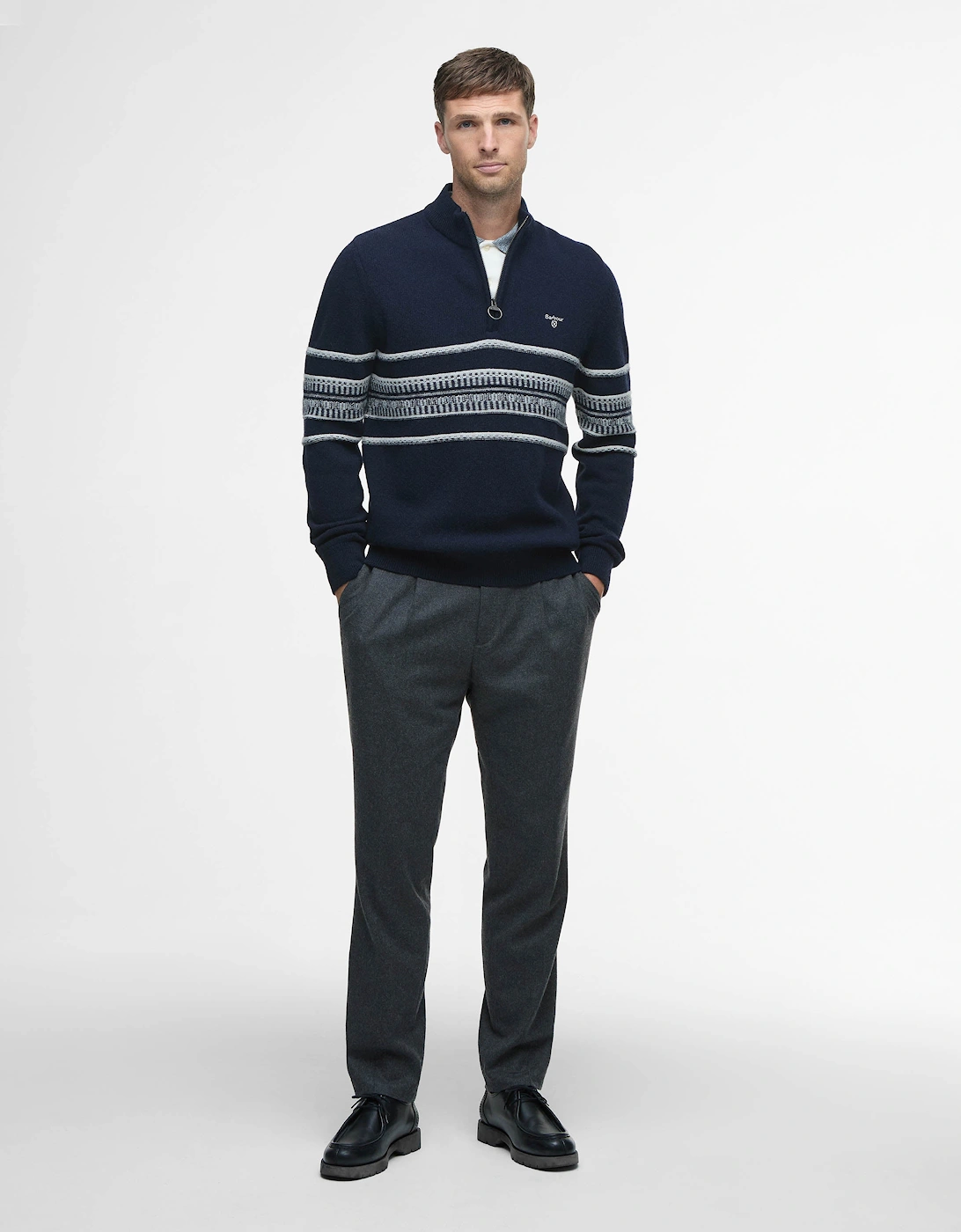 Kepwick Mens Half Zip Jumper - Navy