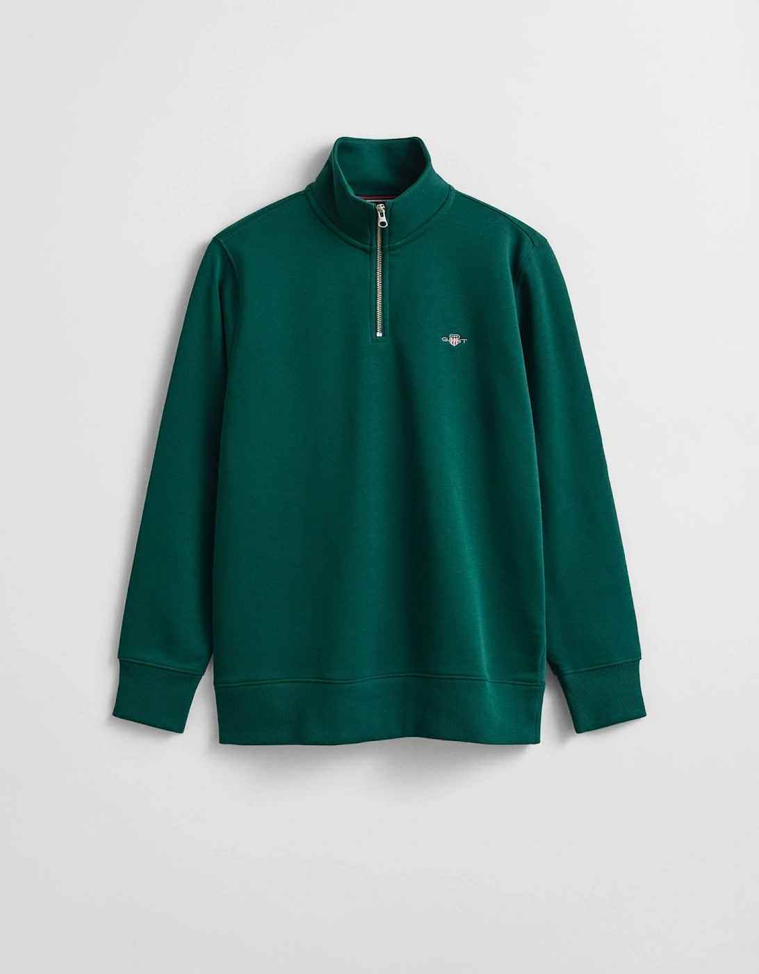 Mens Regular Fit Shield Logo Half Zip Sweatshirt - 373 Deep Forest Green, 2 of 1