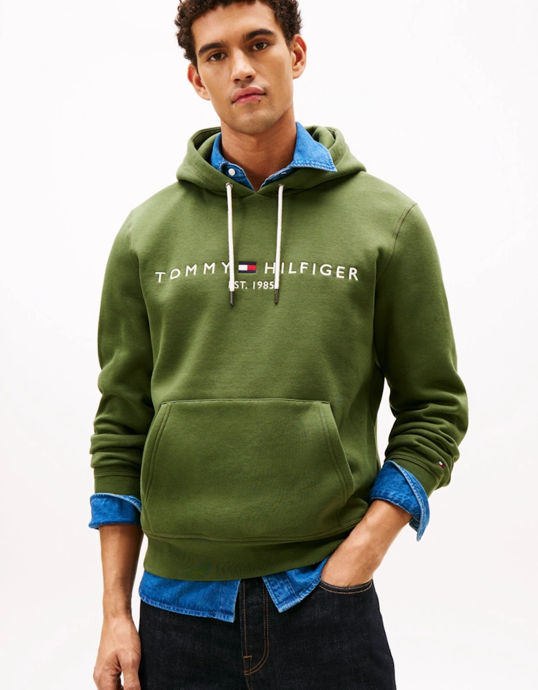 Tommy Logo Flex Fleece Hoodie - Mountain Pine