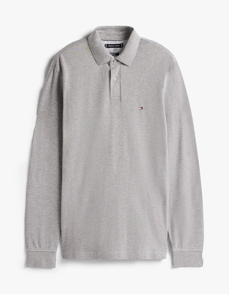 1985 Regular Long Sleeve Mens Polo Shirt - Medium Grey Heather