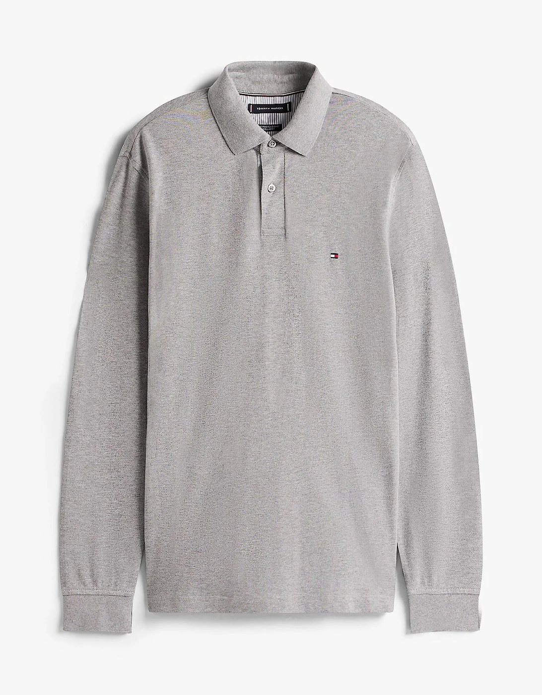 1985 Regular Long Sleeve Mens Polo Shirt - Medium Grey Heather