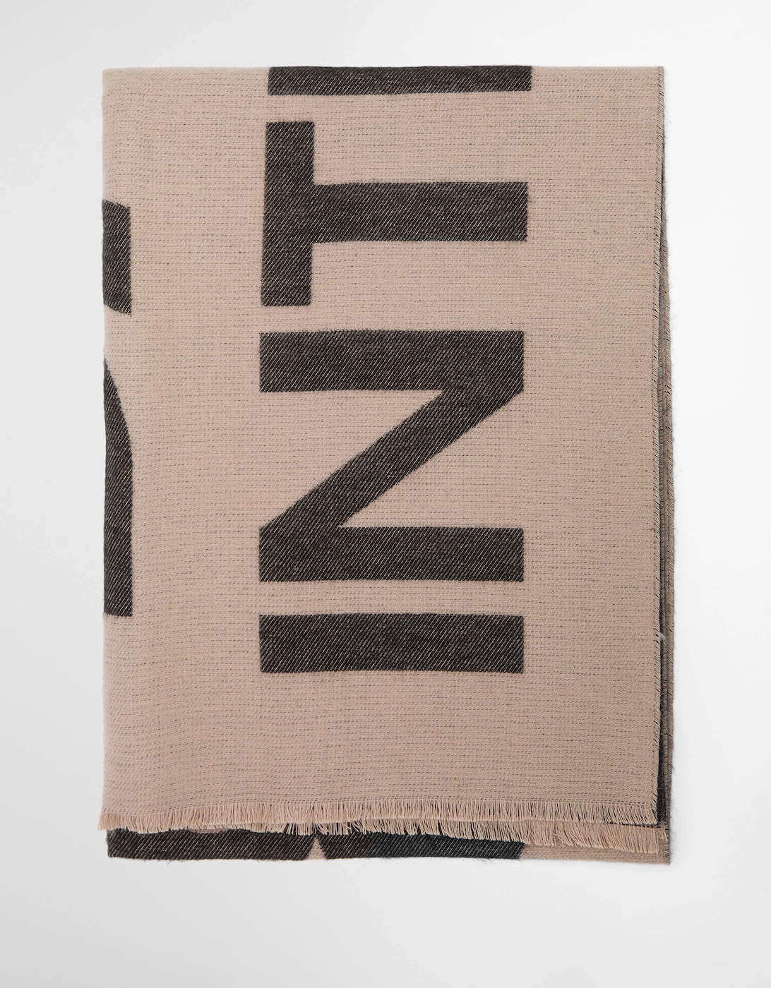 Milla Logo Womens Scarf - Oat/Black