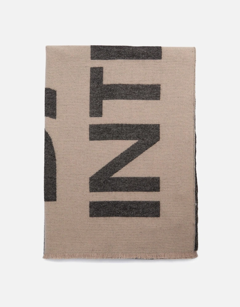 Milla Logo Womens Scarf - Oat/Black