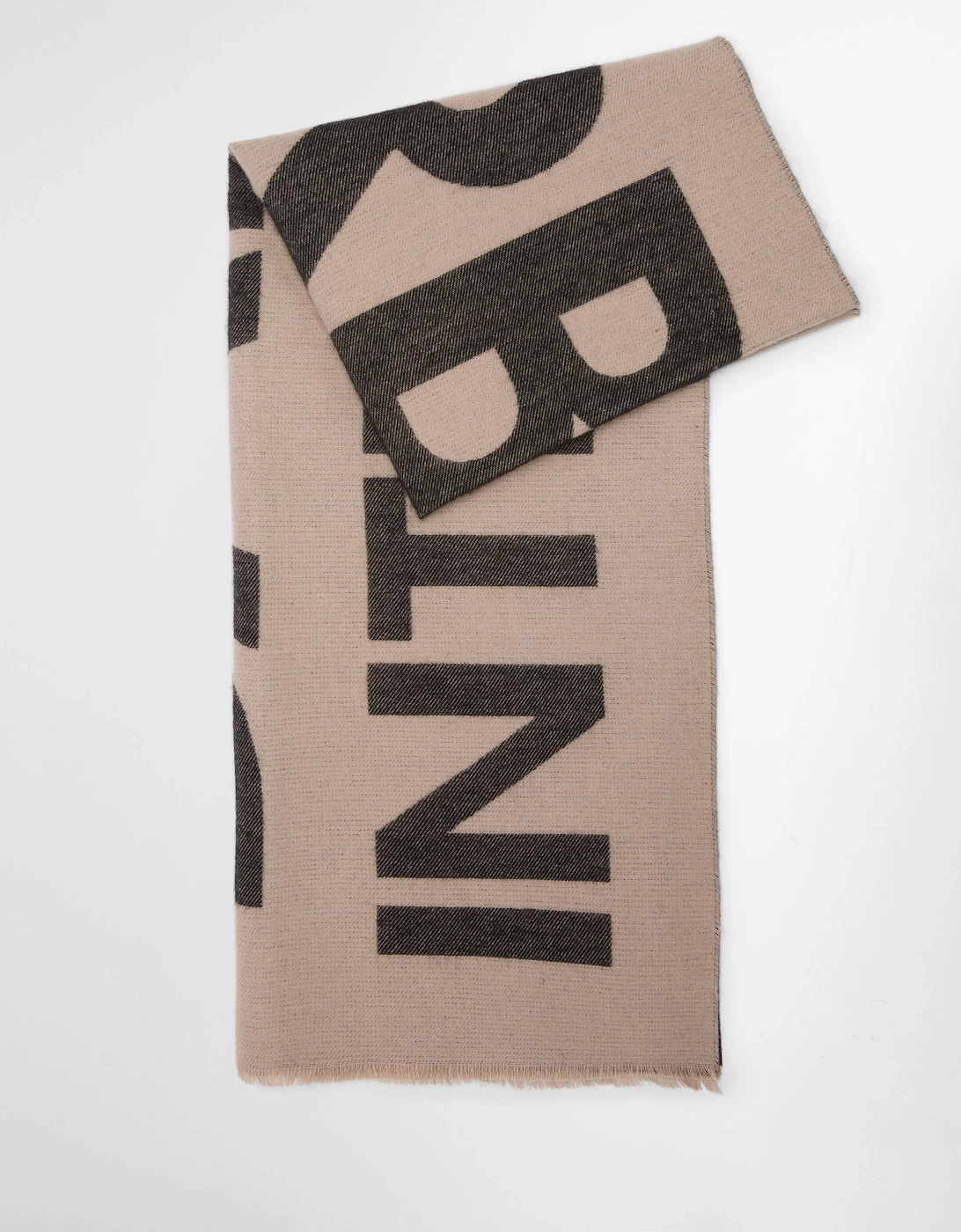 Milla Logo Womens Scarf - Oat/Black