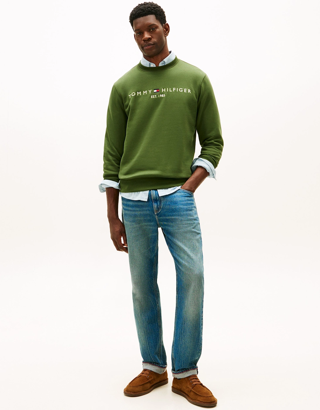Tommy Logo Mens Sweatshirt - Mountain Pine