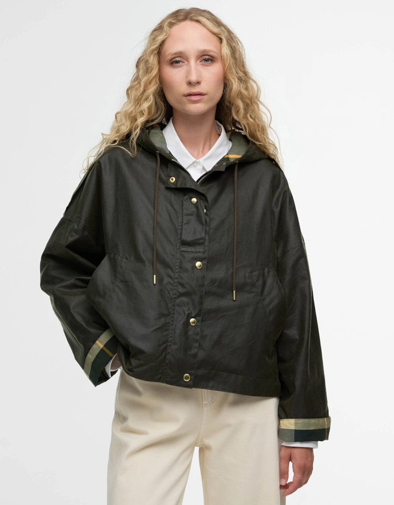 Ryedale Womens Wax Jacket - Archive Olive/Ancient Tartan