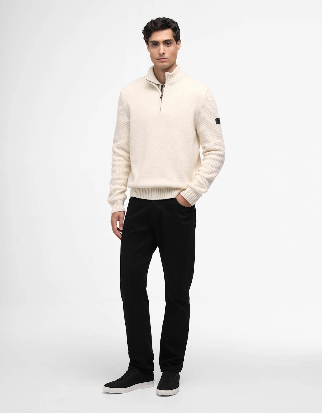 Enfield Mens Funnel Neck Jumper - Whisper White