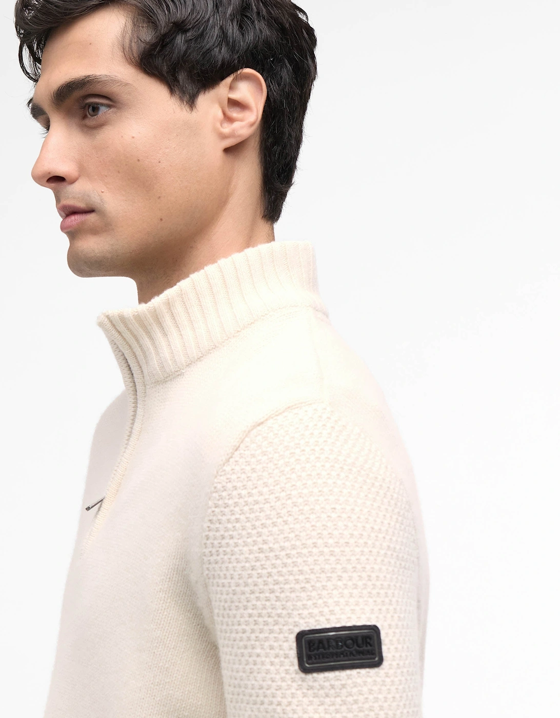 Enfield Mens Funnel Neck Jumper - Whisper White