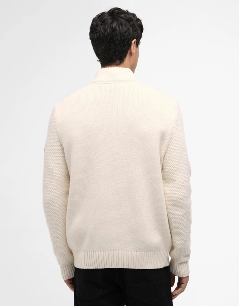 Enfield Mens Funnel Neck Jumper - Whisper White