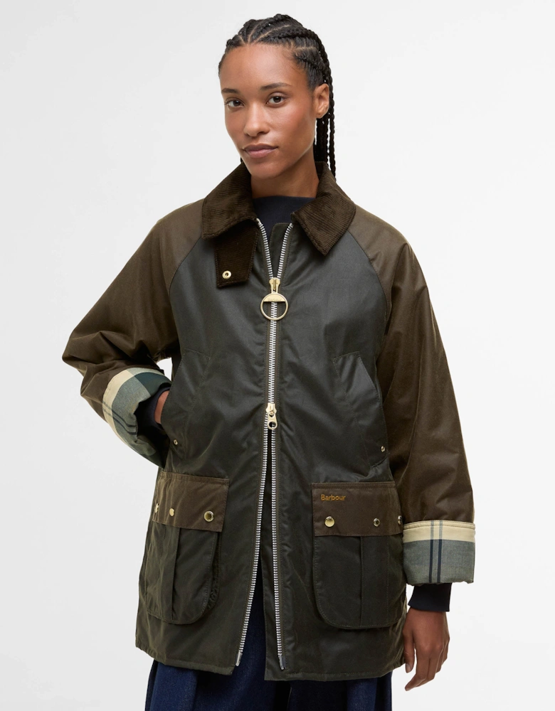 Kettlewell Womens Wax Jacket - Archive Olive/Beech/Ancient Tartan