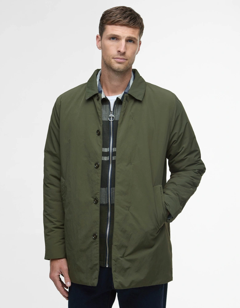 Wadded Lorden Mens Showerproof Mac - Olive