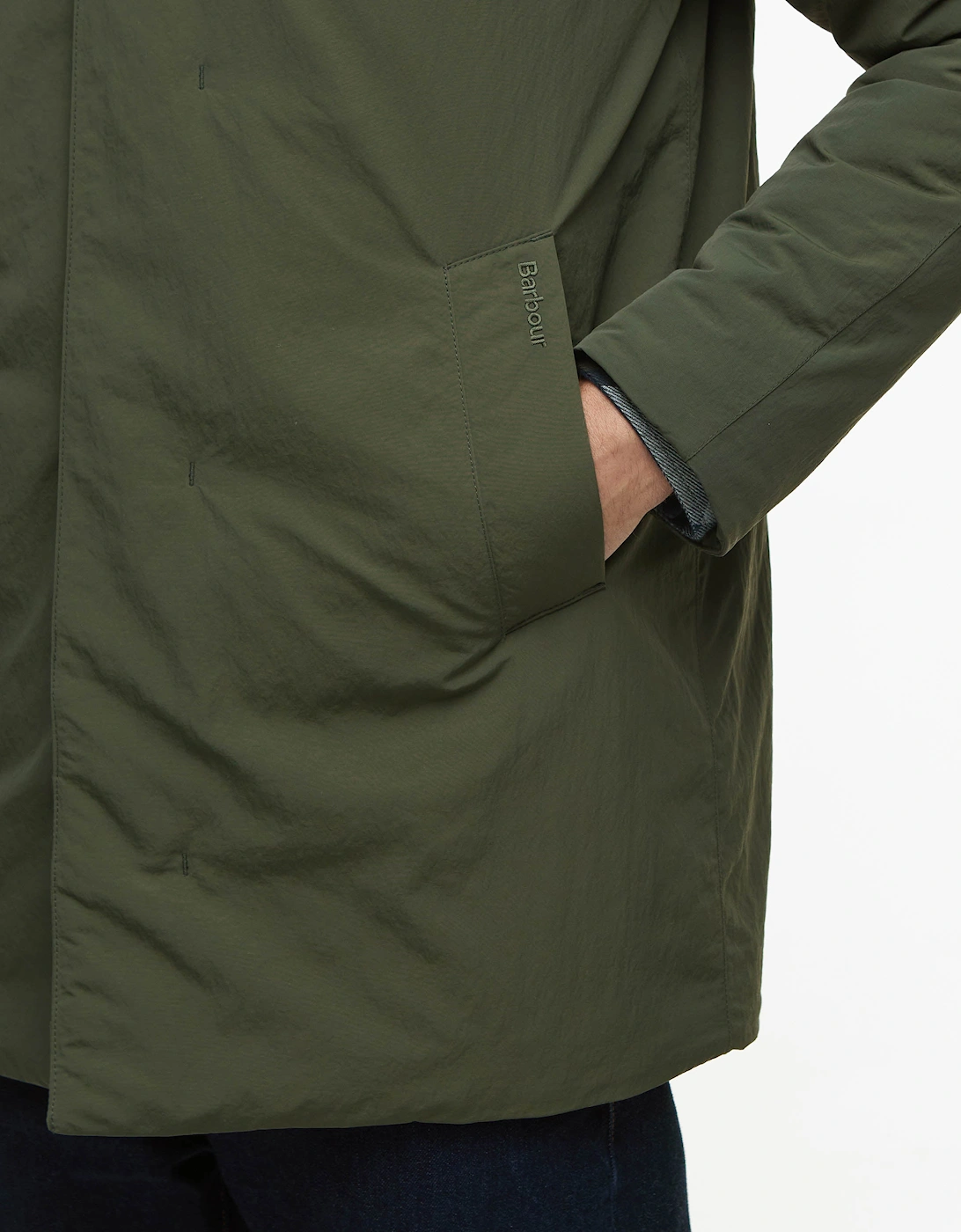 Wadded Lorden Mens Showerproof Mac - Olive