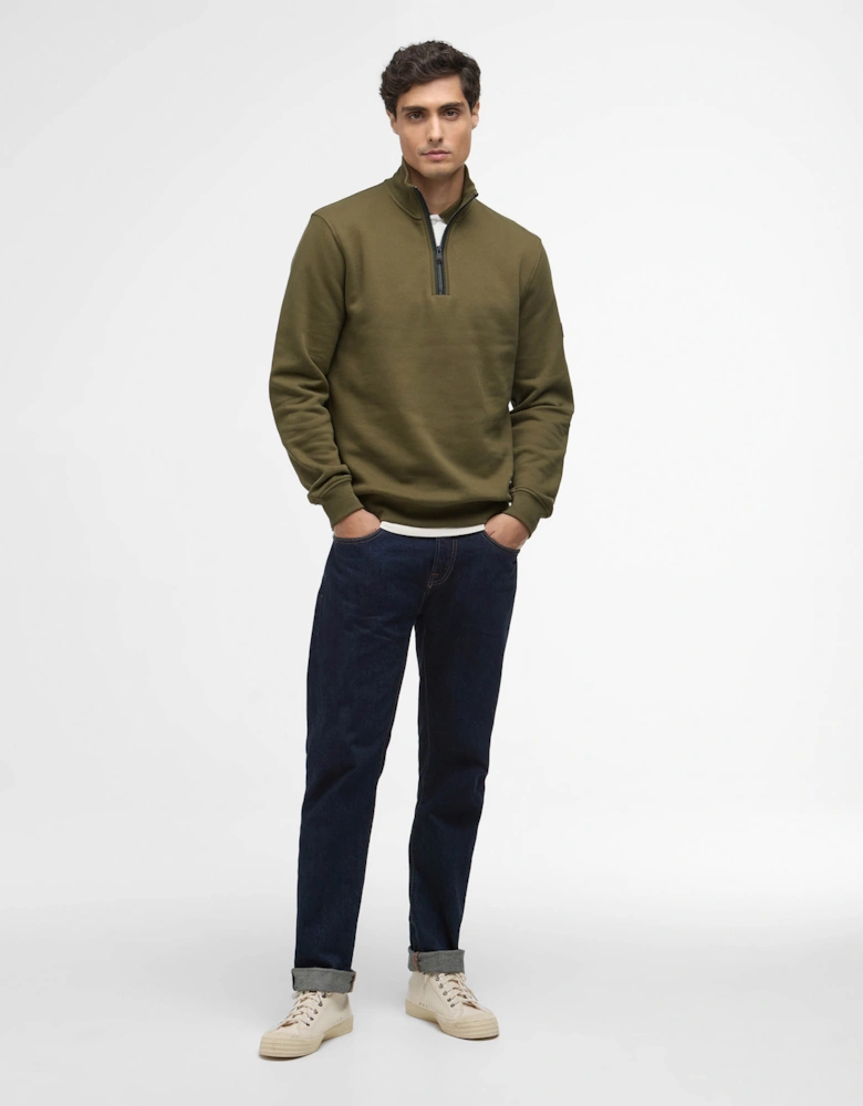 Rufforth Mens Half Zip Sweatshirt - Light Sage