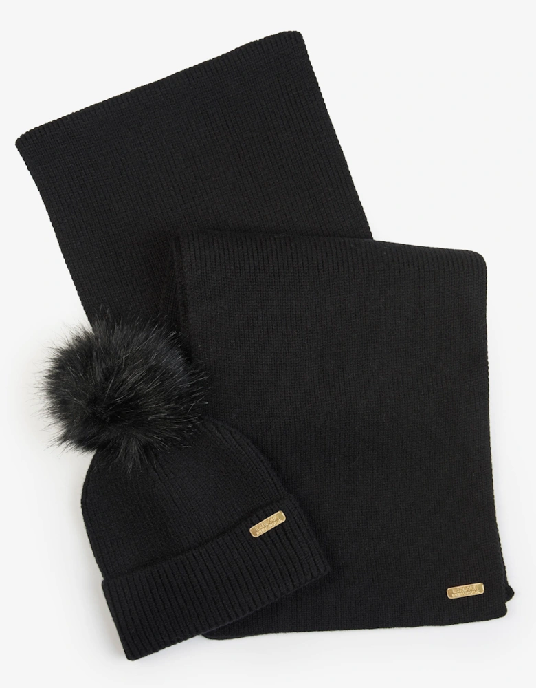 Mallory Beanie & Scarf Gift Set - Black