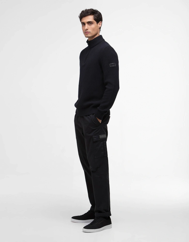 Enfield Mens Funnel Neck Jumper - Black