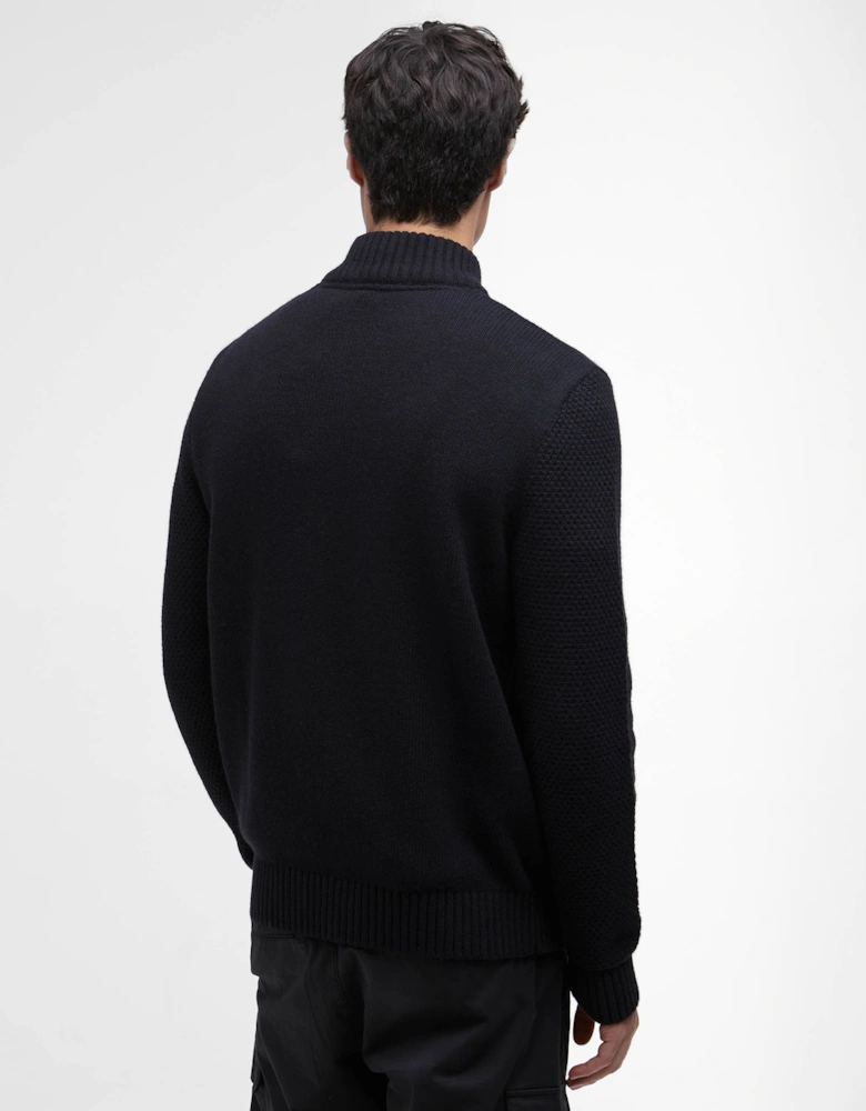 Enfield Mens Funnel Neck Jumper - Black